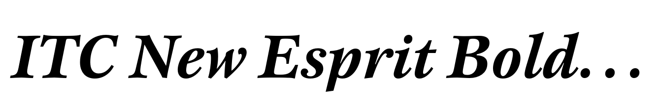 ITC New Esprit Bold Italic